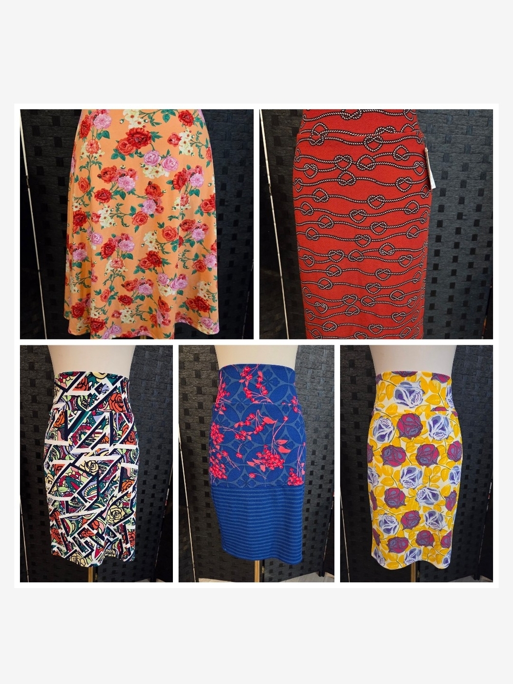 LuLaRoe Skirt Bundle Set of 5 | Size Large 1 NWT 4 NWOT